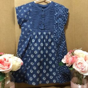 Baby GAP 4T Blue Floral and Dots Dress